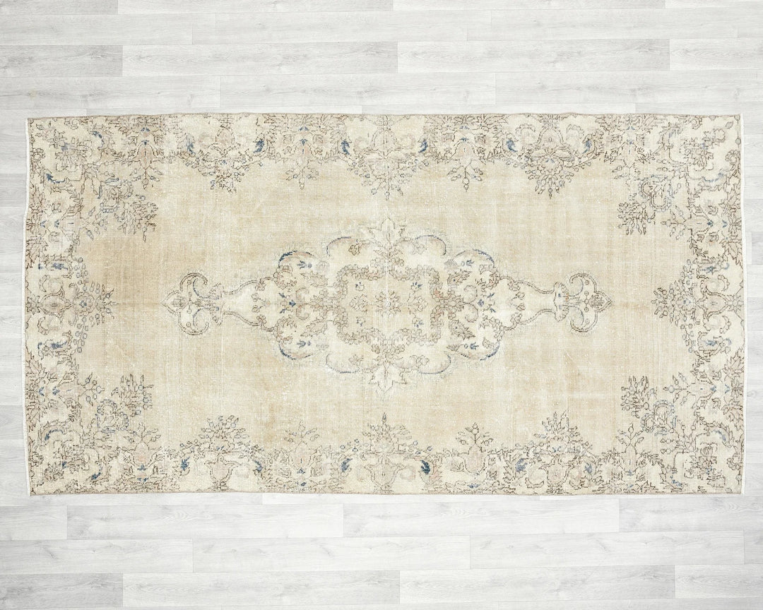 Multicolor Turkish Oushak Rug 4' 8" x 8' 6" Hand-Knotted | No. VR46765