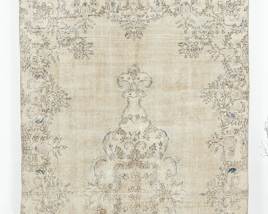 Multicolor Turkish Oushak Rug 4' 8" x 8' 6" Hand-Knotted | No. VR46765