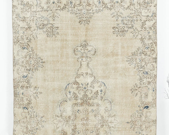 Multicolor Turkish Oushak Rug 4' 8" x 8' 6" Hand-Knotted | No. VR46765