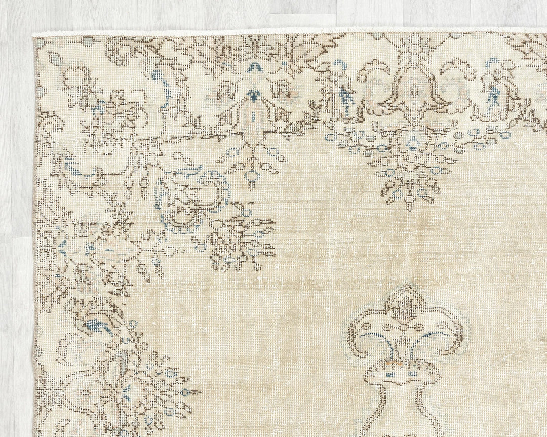 Multicolor Turkish Oushak Rug 4' 8" x 8' 6" Hand-Knotted | No. VR46765