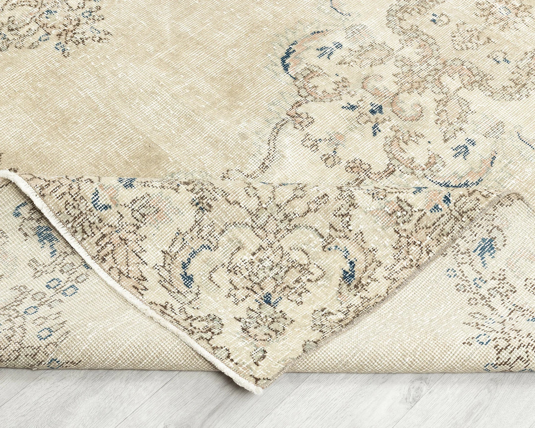 Multicolor Turkish Oushak Rug 4' 8" x 8' 6" Hand-Knotted | No. VR46765