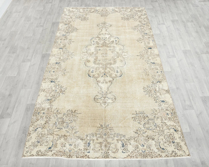 Multicolor Turkish Oushak Rug 4' 8" x 8' 6" Hand-Knotted | No. VR46765