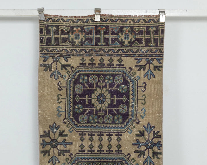 Multicolor Turkish Oushak Rug 2'6" x 10'2" Hand-Knotted view
