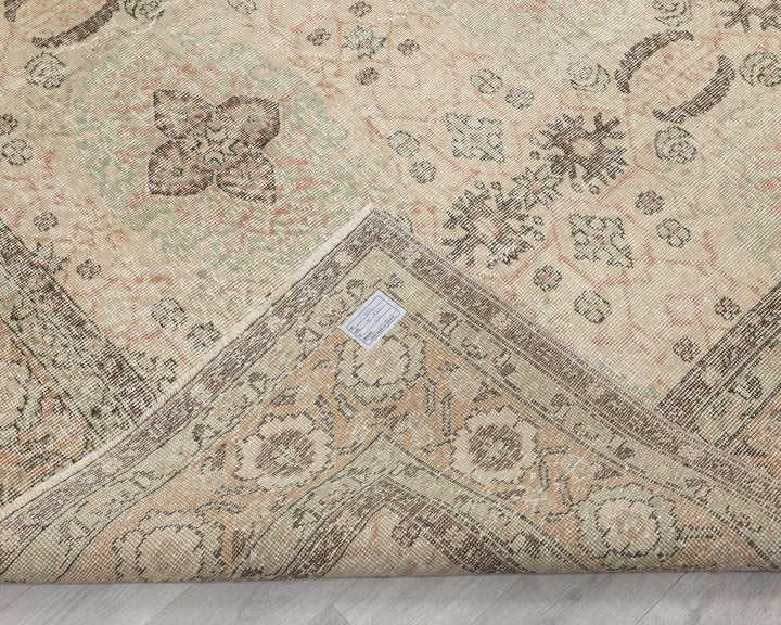 Beige Turkish Oushak Rug 6' 11" x 10' 2" Hand-Knotted | No. VR46919