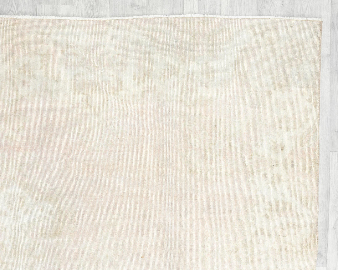 Beige Turkish Oushak Rug 6'11" x 10'6" Hand-Knotted | No. VR47131