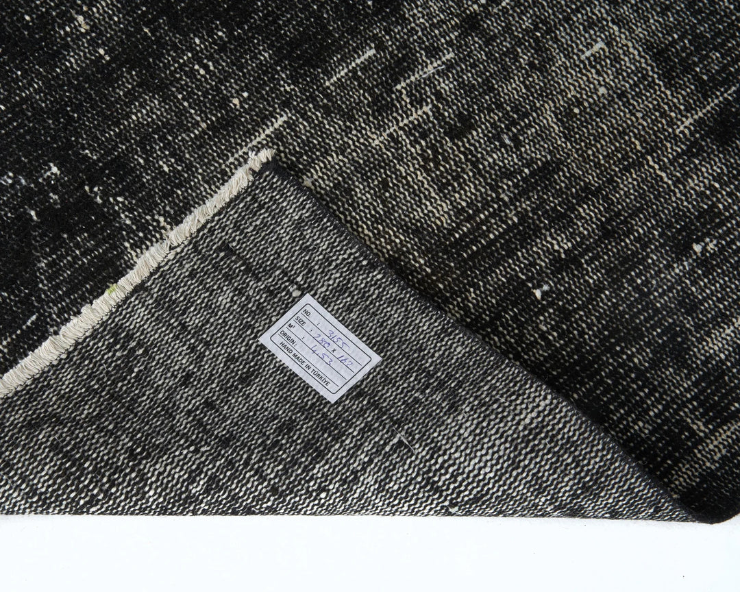 Black Turkish Overdye Rug 9' 2" x 5' 4" Hand-Knotted | No. VR47166