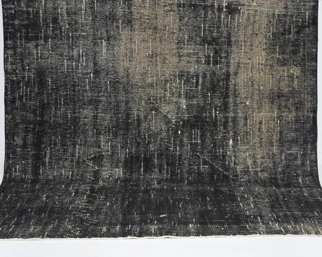 Black Turkish Overdye Rug 9' 2" x 5' 4" Hand-Knotted | No. VR47166