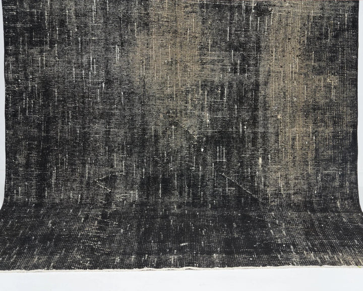 Black Turkish Overdye Rug 9' 2" x 5' 4" Hand-Knotted | No. VR47166