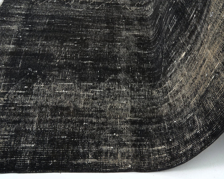 Black Turkish Overdye Rug 9' 2" x 5' 4" Hand-Knotted | No. VR47166