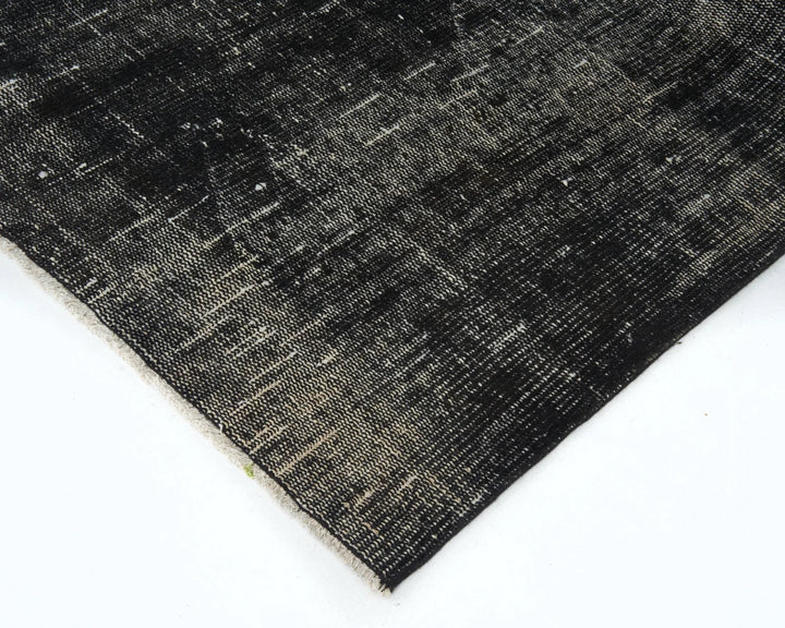 Black Turkish Overdye Rug 9' 2" x 5' 4" Hand-Knotted | No. VR47166