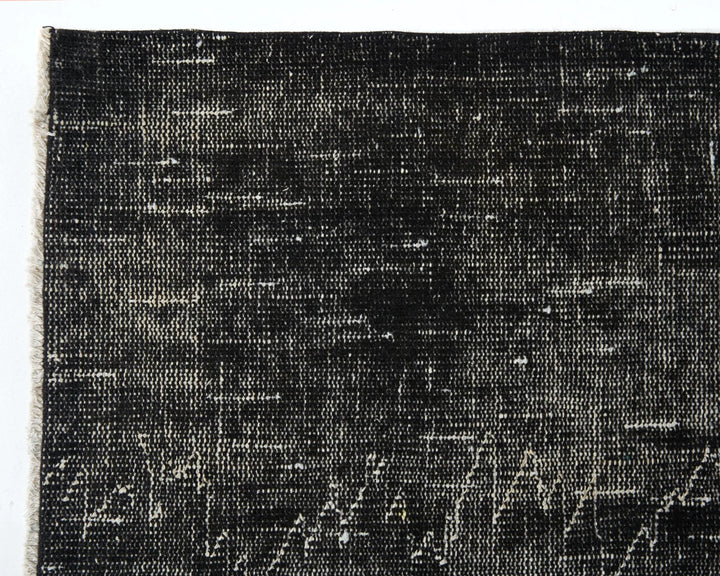 Black Turkish Overdye Rug 9' 2" x 5' 4" Hand-Knotted | No. VR47166