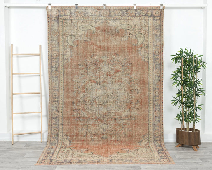 Multicolor Turkish Oushak Rug 5' 8" x 9' 1" Hand-Knotted | No. VR47274
