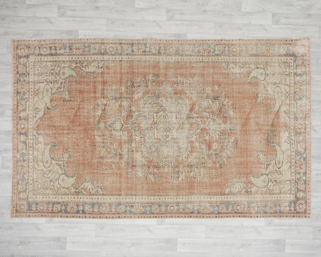 Multicolor Turkish Oushak Rug 5' 8" x 9' 1" Hand-Knotted | No. VR47274