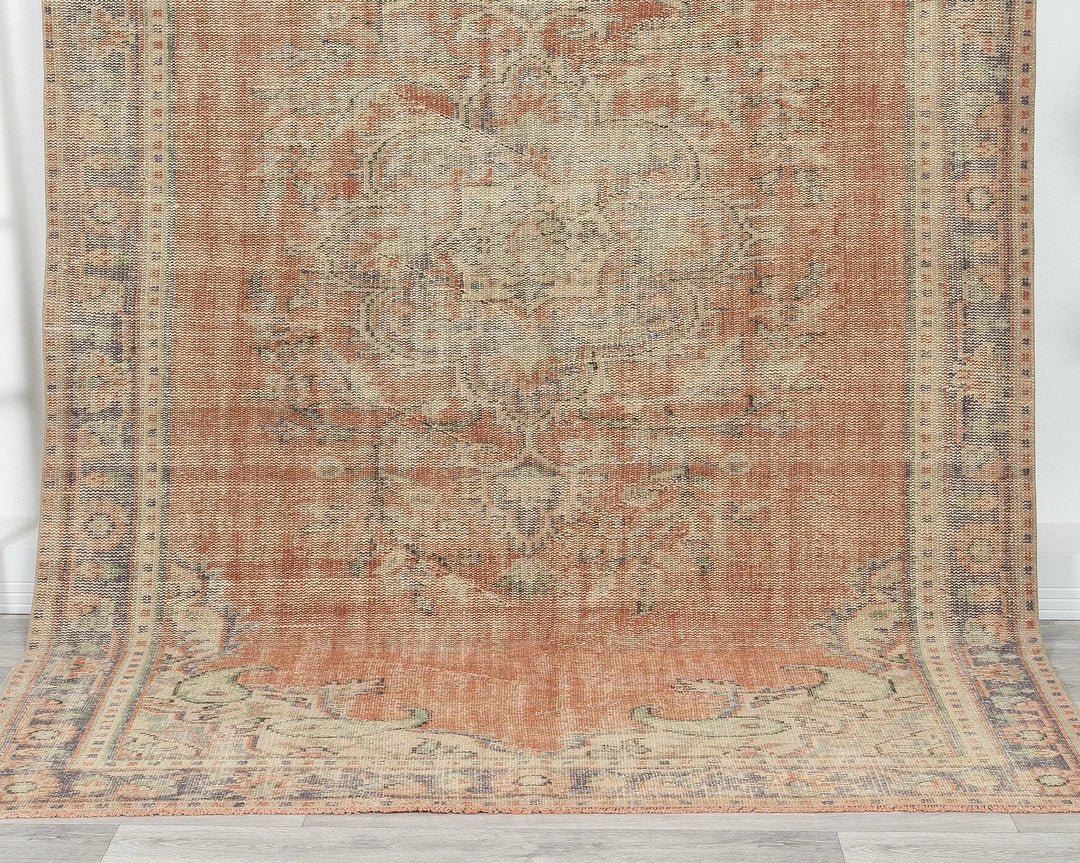 Multicolor Turkish Oushak Rug 5' 8" x 9' 1" Hand-Knotted | No. VR47274