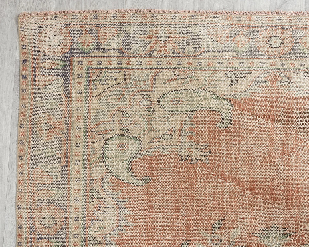 Multicolor Turkish Oushak Rug 5' 8" x 9' 1" Hand-Knotted | No. VR47274