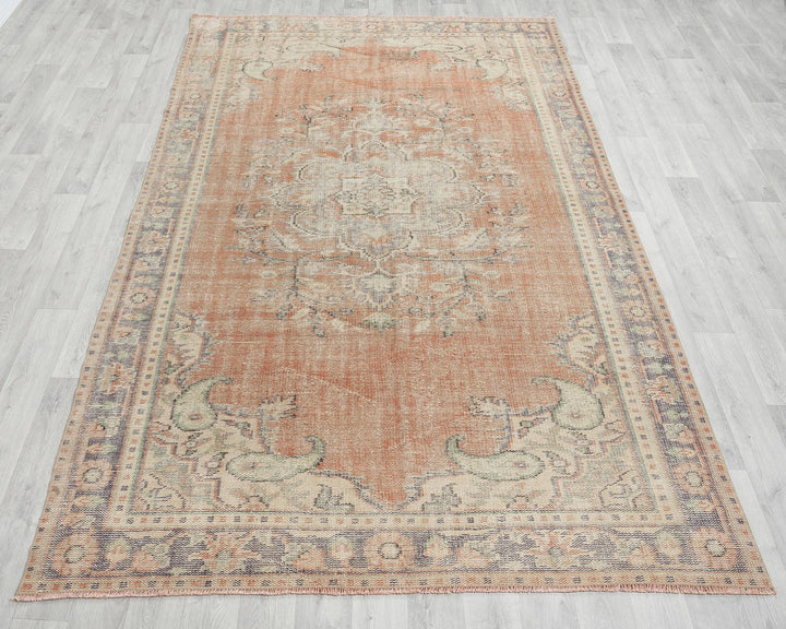 Multicolor Turkish Oushak Rug 5' 8" x 9' 1" Hand-Knotted | No. VR47274