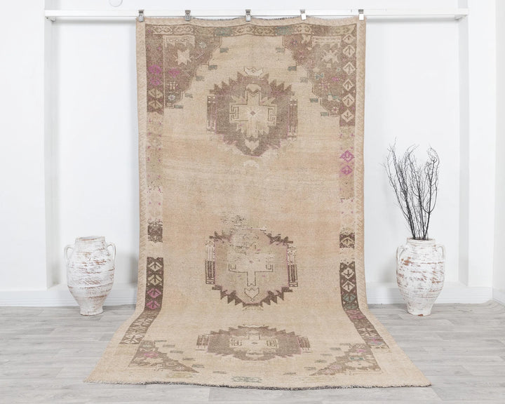 Multicolor Turkish Oushak Rug 5' 4" x 10' 8" Hand-Knotted | No. VR47332