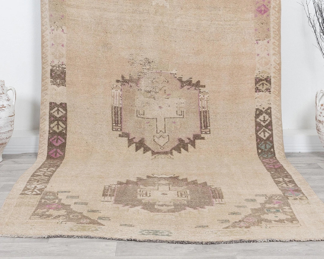 Multicolor Turkish Oushak Rug 5' 4" x 10' 8" Hand-Knotted | No. VR47332