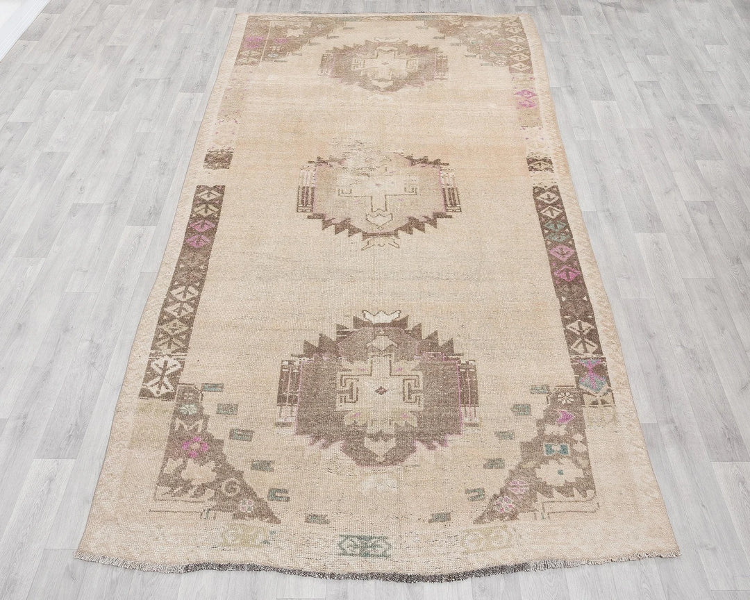 Multicolor Turkish Oushak Rug 5' 4" x 10' 8" Hand-Knotted | No. VR47332