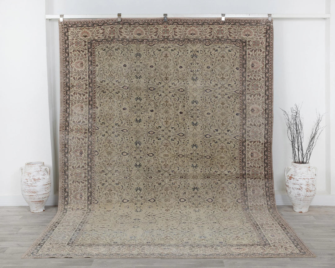 Multicolor Turkish Oushak Rug 7' 7" x 10' 7" Hand-Knotted