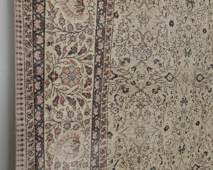 Multicolor Turkish Oushak Rug 7' 7" x 10' 7" Hand-Knotted close-up