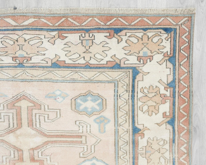 Multicolor Turkish Oushak Rug 5' 1" x 7' 9" Hand-Knotted border
