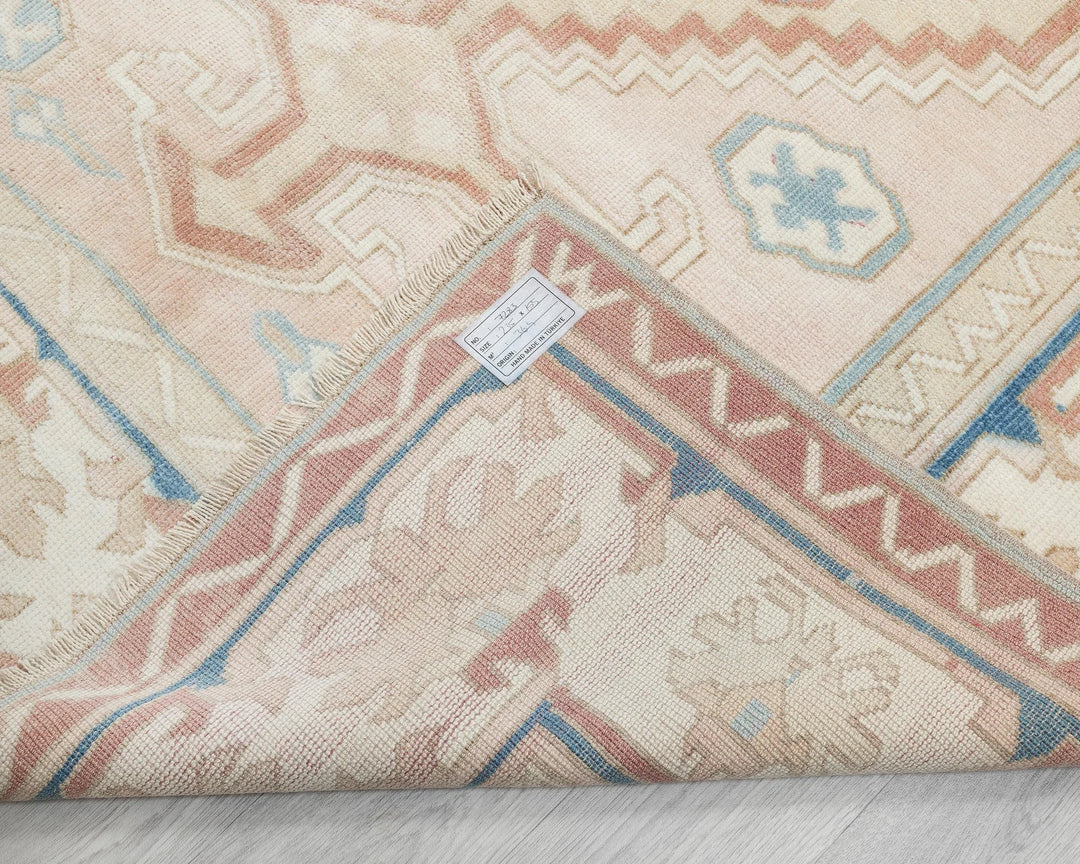 Multicolor Turkish Oushak Rug 5' 1" x 7' 9" Hand-Knotted reverse