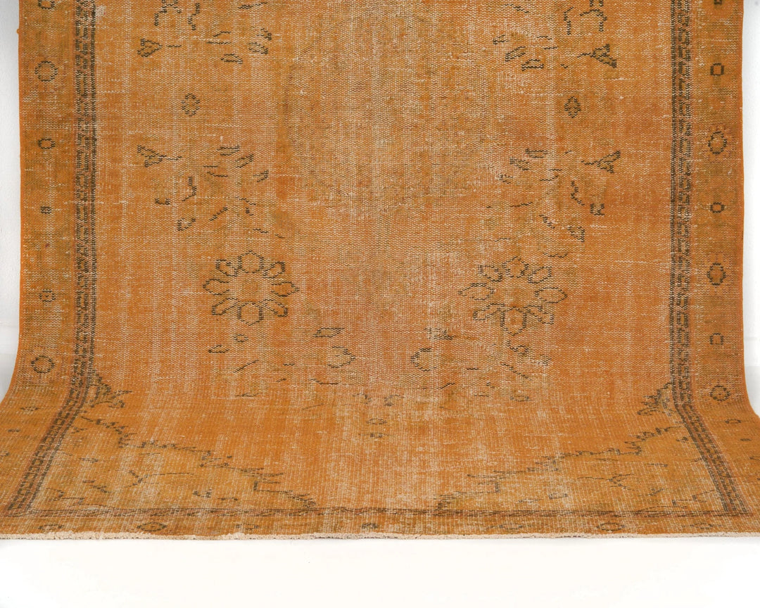 Orange Turkish Overdye Rug 5' 5" x 9' Hand-Knotted | No. VR47631