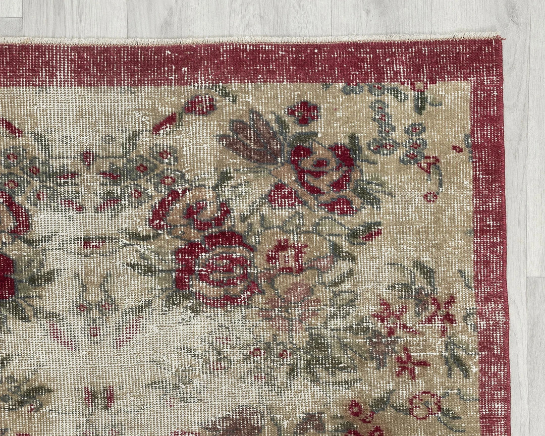 Multicolor Turkish Oushak Rug 3' 4" x 6' 3" Hand-Knotted | No. VR47667