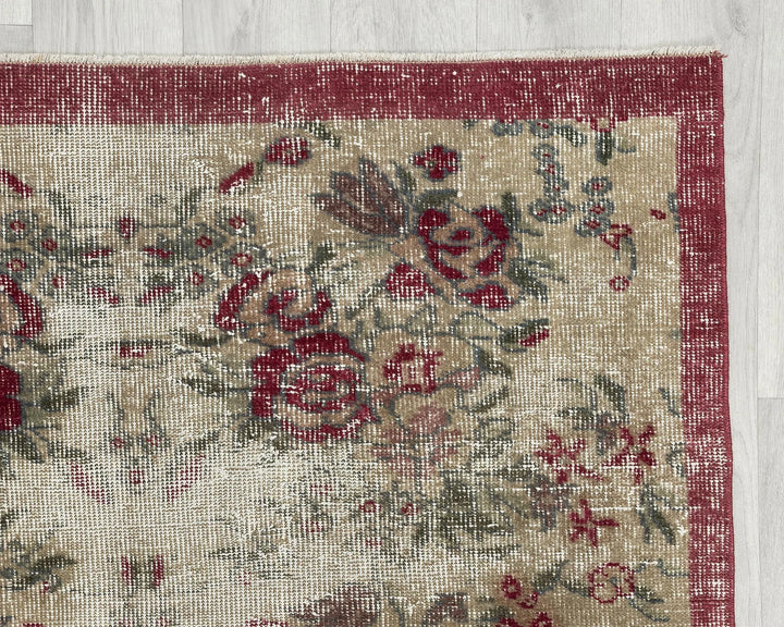 Multicolor Turkish Oushak Rug 3' 4" x 6' 3" Hand-Knotted | No. VR47667