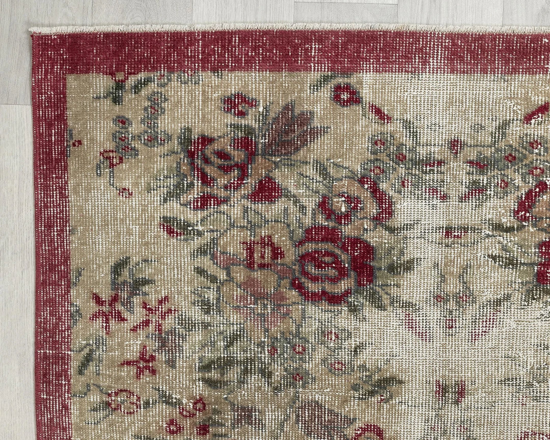 Multicolor Turkish Oushak Rug 3' 4" x 6' 3" Hand-Knotted | No. VR47667