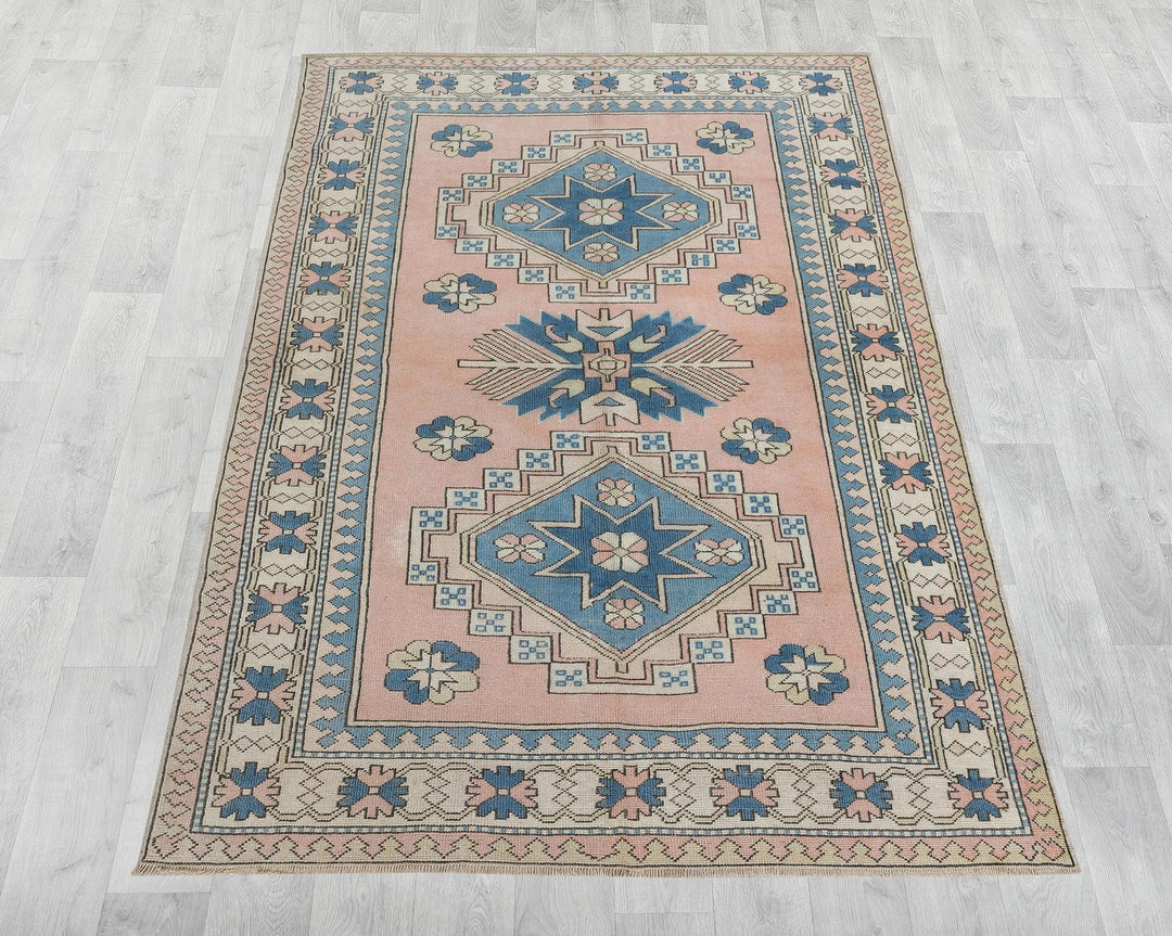 Multicolor Turkish Oushak Rug 5' 11" x 7' 10" Hand-Knotted view 9