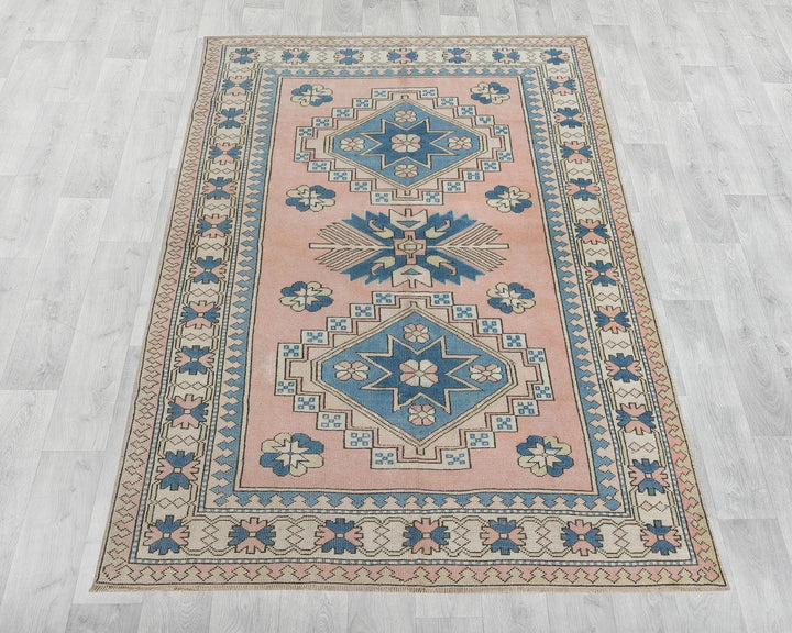 Multicolor Turkish Oushak Rug 5' 11" x 7' 10" Hand-Knotted view 9