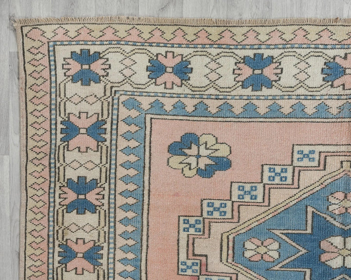 Multicolor Turkish Oushak Rug 5' 11" x 7' 10" Hand-Knotted field