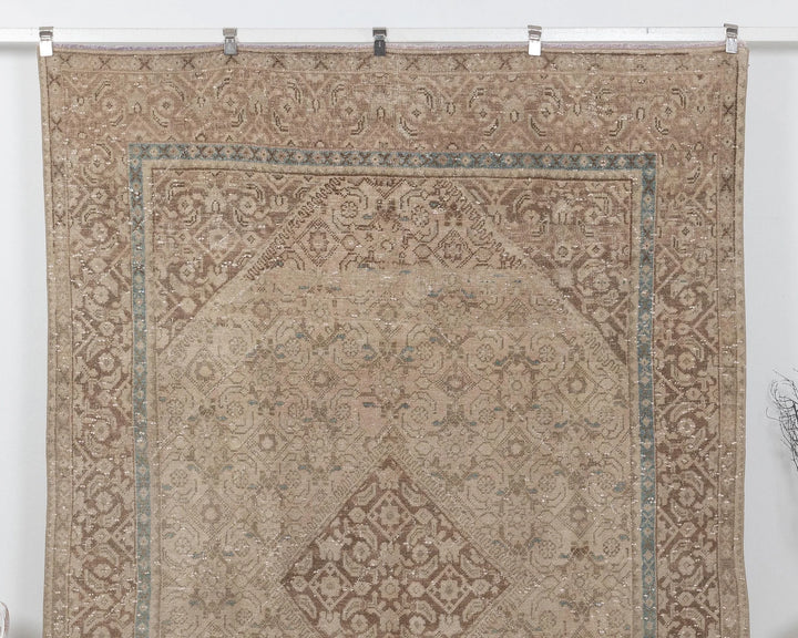 Beige Turkish Oushak Rug 6'9" x 9'8" Hand-Knotted | No. VR47879