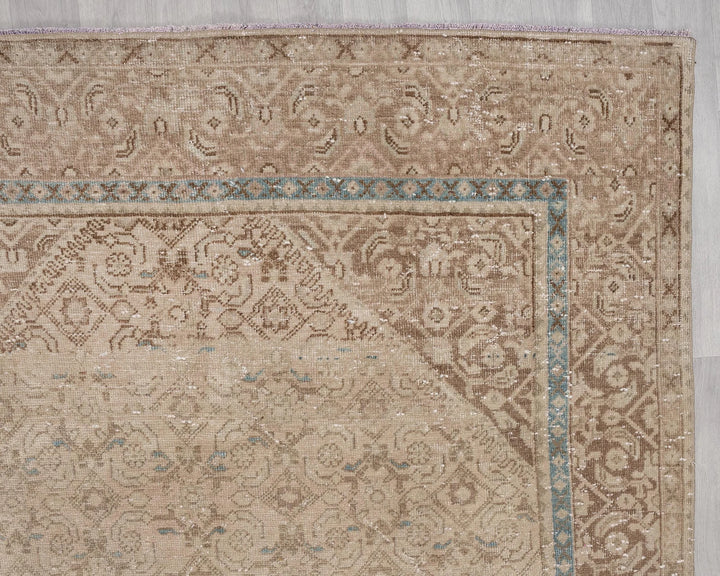 Beige Turkish Oushak Rug 6'9" x 9'8" Hand-Knotted | No. VR47879
