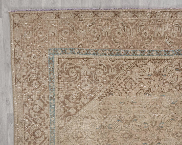 Beige Turkish Oushak Rug 6'9" x 9'8" Hand-Knotted | No. VR47879