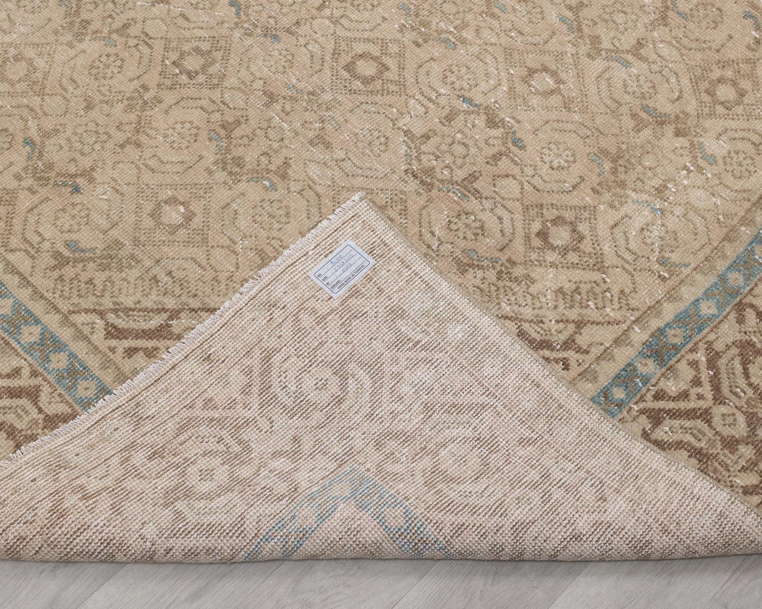 Beige Turkish Oushak Rug 6'9" x 9'8" Hand-Knotted | No. VR47879