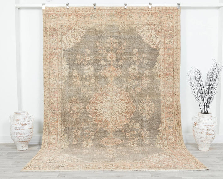 Multicolor Turkish Oushak Rug 6'9" x 9'6" Hand-Knotted | No. VR47909