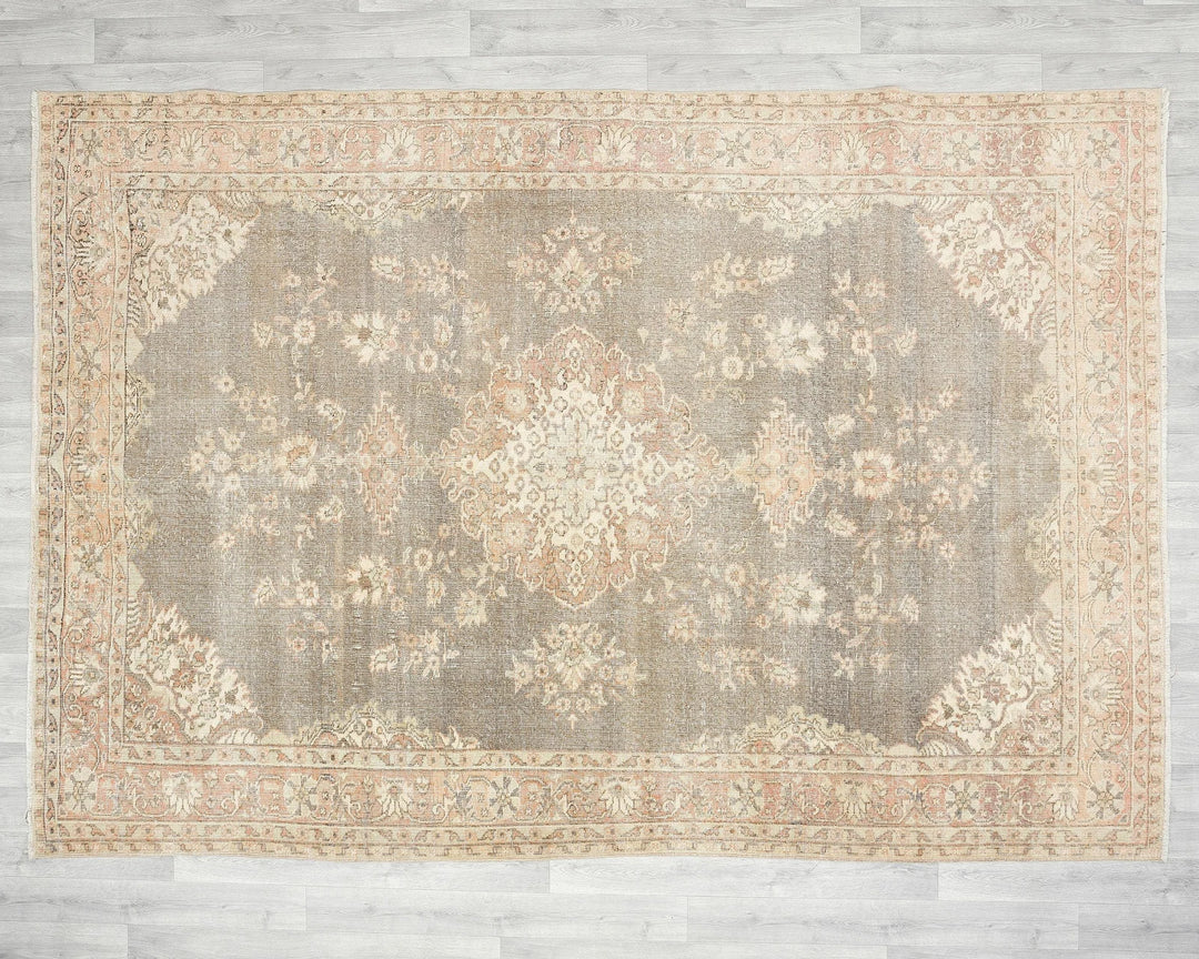 Multicolor Turkish Oushak Rug 6'9" x 9'6" Hand-Knotted | No. VR47909