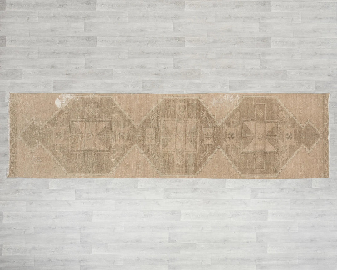 Multicolor Turkish Oushak Rug 3' x 12' Hand-Knotted | No. VR47943