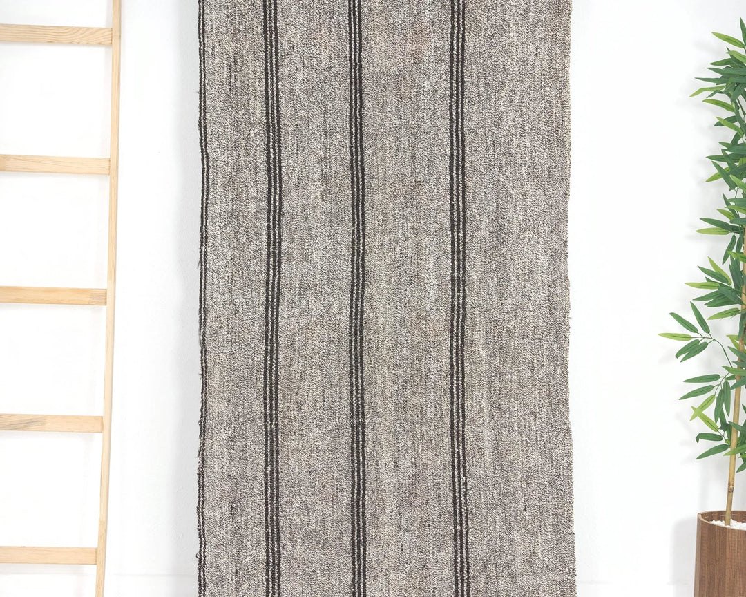 Gray Turkish Kilim Rug 2'11" x 15'6" Flat-Weave | No. VR48213