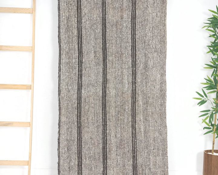 Gray Turkish Kilim Rug 2'11" x 15'6" Flat-Weave | No. VR48213