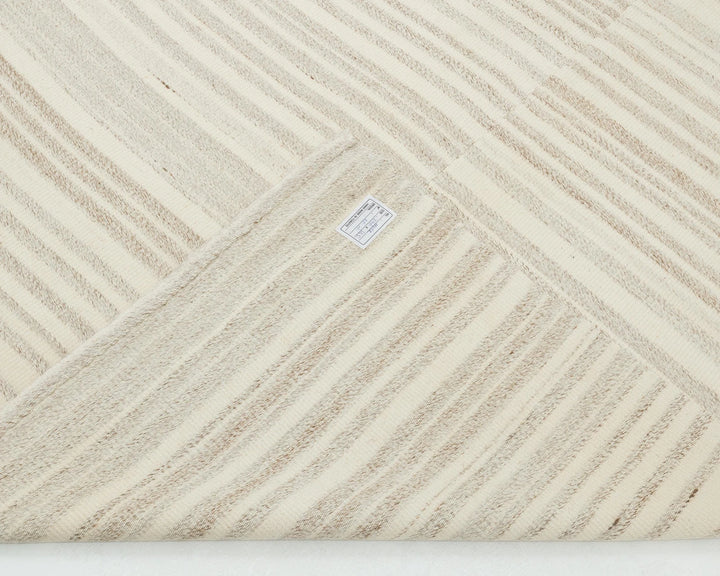 Beige Turkish Kilim Rug 9' 6" x 11' 4" Flat-Weave field