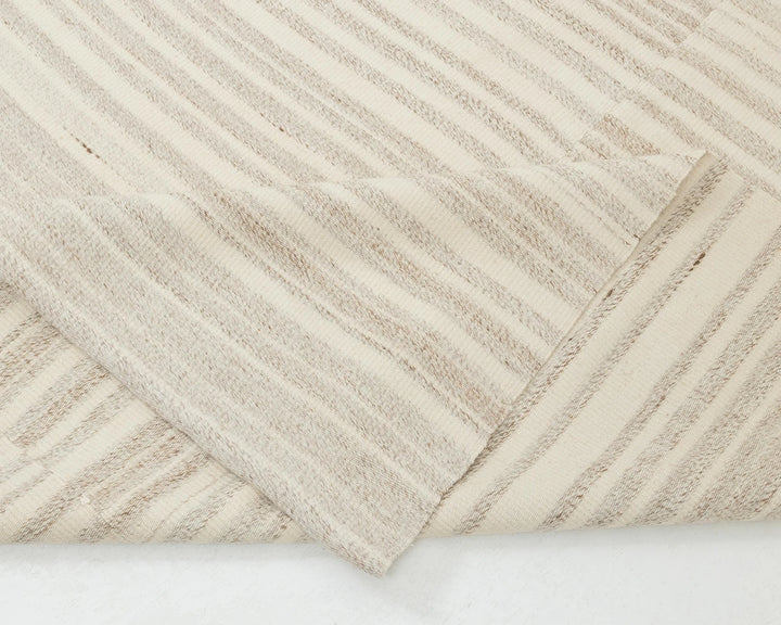 Beige Turkish Kilim Rug 9' 6" x 11' 4" Flat-Weave texture