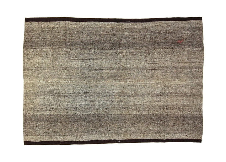 Black Turkish Kilim Rug 7' 10" x 5' 5" Flat-Weave | No. VR48276
