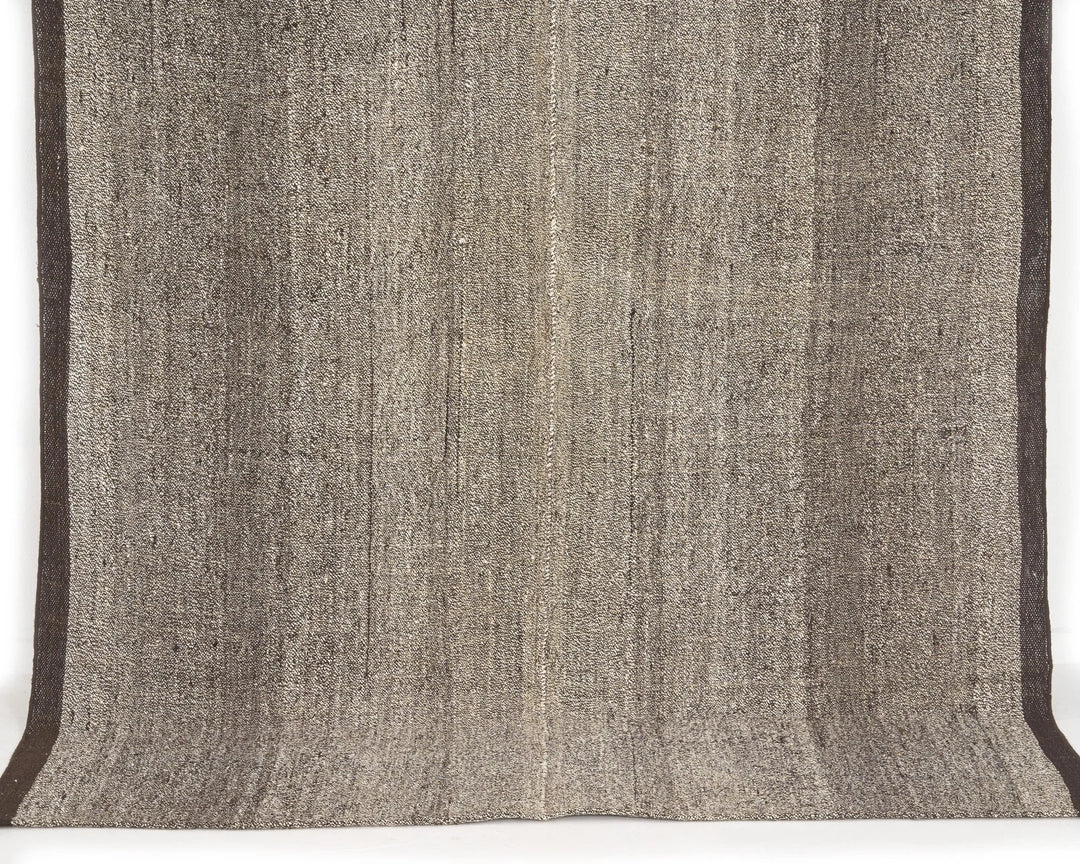 Black Turkish Kilim Rug 7' 10" x 5' 5" Flat-Weave | No. VR48276