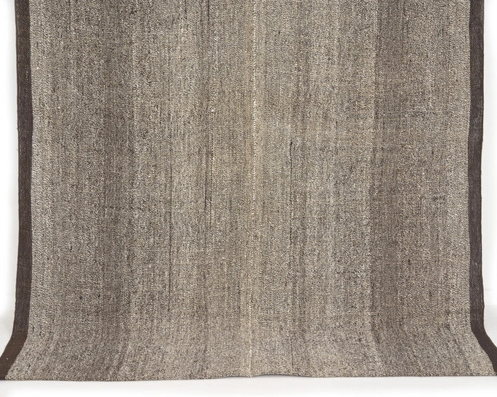 Black Turkish Kilim Rug 7' 10" x 5' 5" Flat-Weave | No. VR48276