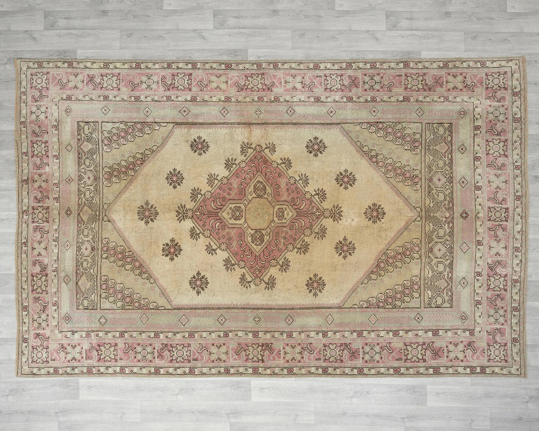 Multicolor Turkish Oushak Rug 9' 7" x 6' 3" Hand-Knotted | No. VR48441