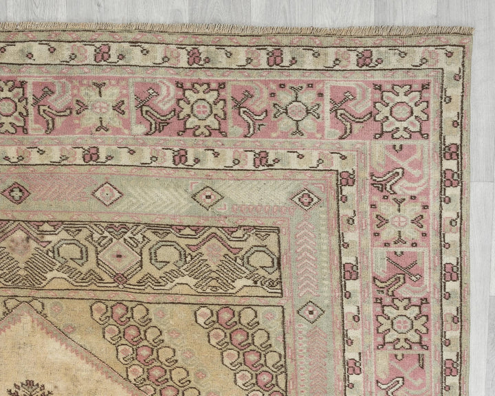 Multicolor Turkish Oushak Rug 9' 7" x 6' 3" Hand-Knotted | No. VR48441